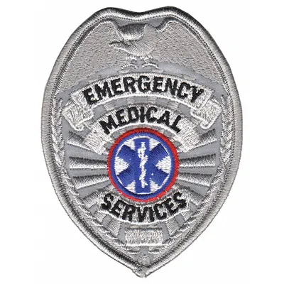 HEROS PRIDE Embroidered Patch: Emergency Medical Services, 2 1/2 in x 3 1/2 in, Gold - Embroidered Badges