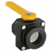 BANJO Manual Two-Way Ball Valve: 2 in, Polypropylene, Straight, Manifold Flange x FNPT, Two-Piece (MPN MVS220FP)