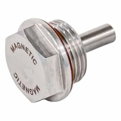 JW WINCO Threaded Plug: with Alnico Magnet, Stainless Steel, Fluorine Rubber Seal - Stainless Steel Threaded Plugs with Magnet