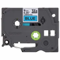 Combined Label and Ribbon Cartridge: 11/32 in x 26 1/4 ft, Polyester, Blue (Gloss), Indoor/Outdoor (MPN TZe521CS)