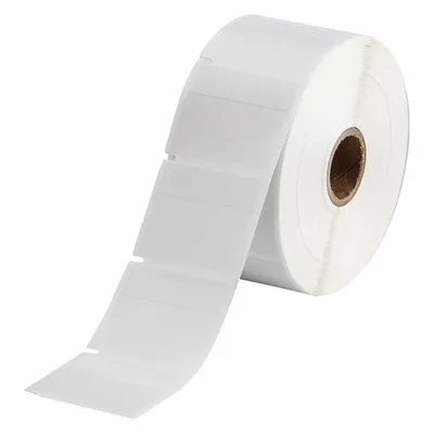 BRADY Wraparound Label: 1/2 in x 1 3/4 in, Vinyl, White (Matte) - Brady Precut Label Rolls