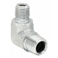 PARKER Metal Pipe Elbow: 90° Elbow, Steel, 1/2 in x 3/8 in, Male NPT Threaded x Male NPT Threaded (MPN 1/2 X 3/8 CR-S)