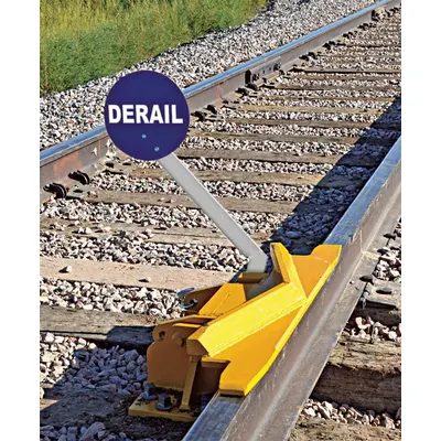 ALDON Rail Track Derailer: Derailer, Two-Way Hinged, 10 mph Speed - Max, Sign Included - Derailers & Rerailers