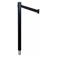 RETRACTA-BELT Barrier Post with Belt: Black, No Pattern, No Legend, 10 ft Belt Lg, Black (MPN 300RBA-BK)