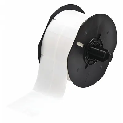 BRADY Wraparound Label: 2 1/4 in x 1 in, Vinyl, White (Matte) - Brady Precut Label Rolls