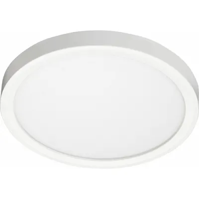 JUNO LIGHTING Surface Mount Downlight: 8 in Dia, White, 3/4 in Ht, 1,000 lm - Standard Round Surface-Mount Downlights