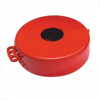 ZING Gate Valve Lockout, Steel: Hinged, For 2 1/2 in Max Hand Wheel Dia - Hinged Gate Valve Lockouts