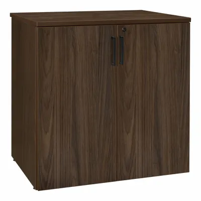 REGENCY Storage Cabinet: Neo Walnut, Laminate/Melamine, 35 in Overall Ht, 35 in Overall Wd - Desk Height Storage Cabinets
