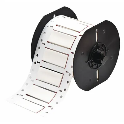 BRADY Sleeve Label: 1/2 in x 2 in, Polyolefin, White (Matte) - Brady Precut Sleeve Label Rolls