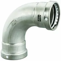 VIEGA MEGAPRESS Crimp Elbow Fitting: 3 in Pipe x 3 in Pipe Size, Press-fit x Press-fit, FKM (MPN 98410)