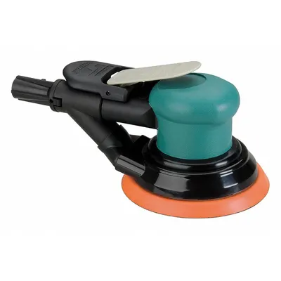 DYNABRADE Air Orbital Sander: 5 in Disc, Pressure Sensitive Adhesive, 3/16 in Orbit - Self-Vacuum Random Orbital Sanders