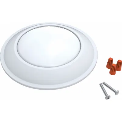 LED Surface Mount Disk Light: 4 in Dia, White, 1 1/8 in Ht, 750 lm, 3000K, 10.5 W - Tapered Round Surface-Mount Downlights