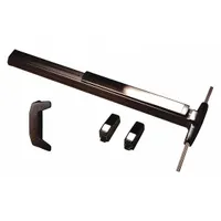 Surface vertical rod exit device with touchbar and dummy pull, designed for doors up to 3 ft wide. Bronze construction. Used on commercial doors requiring panic hardware for emergency egress, such as in schools, offices, and public buildings