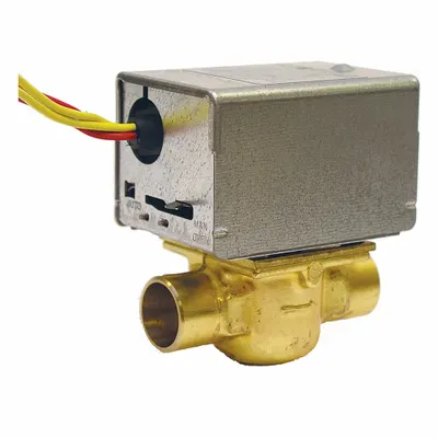 HONEYWELL HOME Motorized Zone Valve: 8 Cv Flow Rate, 2-Way, 3/4 in Female Sweat, Spring Return - 2-Way Sweat Connection Zone Valves