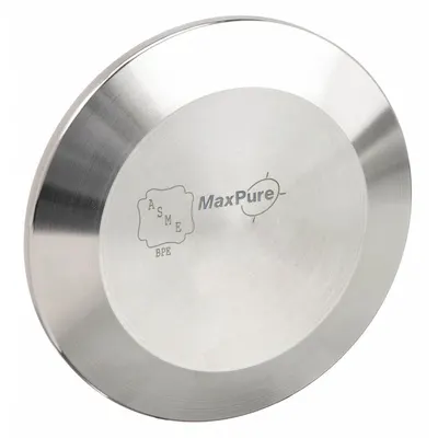 MAXPURE Sanitary Fitting Cap: Cap, 1 1/2 in OD Size, Clamp, 316 Stainless Steel - 316 Stainless Steel Sanitary Tube Fittings
