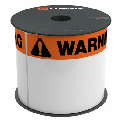 CREATIVE SAFETY SUPPLY LabelTac OSHA Header Supply: Warning, Orange Warning OSHA Header Supply - LabelTac Warning Precut Label Rolls