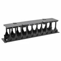 VIDEO MOUNT PRODUCTS Cable Manager: Horizontal, 2 U, Single Side Sides, 4 1/2 in Overall Dp, Black (MPN ER-HCM2)