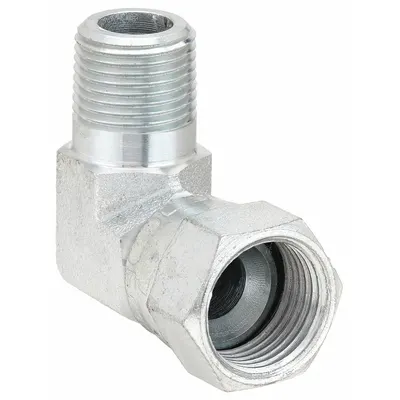 AEROQUIP Hydraulic Hose Adapter: 1/4 in x 3/8 in Fitting Size, Male x Female, NPTF x JIC - NPTF-to-JIC Steel Hydraulic Hose Adapters