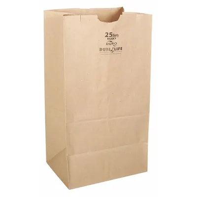 DURO Grocery Bag: 8 1/4 in Wd, 6 1/6 in Dp, 15 11/12 in Ht, Grocery Bag, Kraft - Hardware Bags