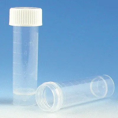 GLOBE SCIENTIFIC Test Tube: Test Tube, Polypropylene, 5 mL Capacity - mL - Plastic Test Tubes