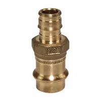 UPONOR Barbed Fitting Adapter: 1/2 in ID x 1/2 in Pipe Size, Barbed x Press-fit, Brass/Copper (MPN LFP4515050)
