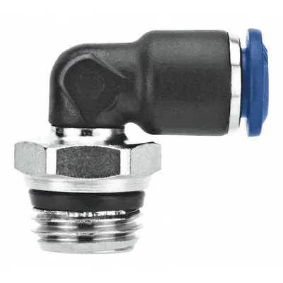 AIGNEP USA Push-to-Connect Elbow Fitting - Nylon & Nickel-Plated Brass Tube Fittings