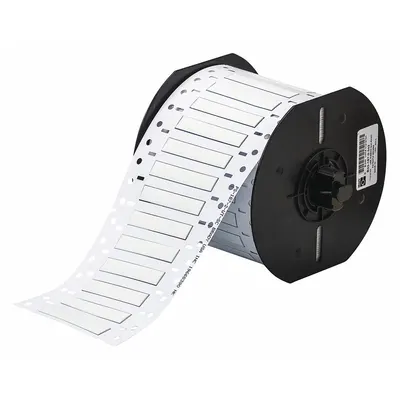 BRADY Sleeve Label: 3/16 in x 2 in, Polyvinylidene Fluoride, White (Matte) - Brady Precut Sleeve Label Rolls