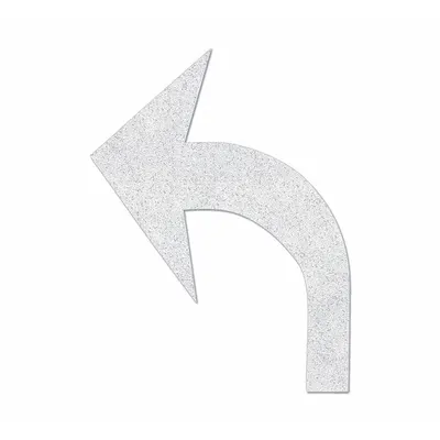 RAE Preformed Thermoplastic Pavement Markings: Reversible Turn Arrow, White - Pavement Pre-Determined Messages