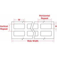 Pre-Cut Label Stock Roll: 1/4 in x 3/4 in, 1/4 in, Polyester, White (Gloss), 10,000 Labels per Roll (MPN THT-1-473-10)