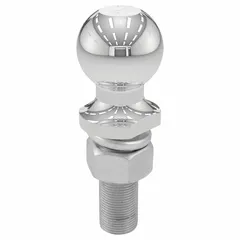 This CURT trailer ball is constructed from steel with a chrome finish. It has a 2-inch ball diameter and a gross vehicle weight capacity of 6,000 lb. Suitable for towing applications such as trailers, boats, and campers using a Class III or IV ball mount.