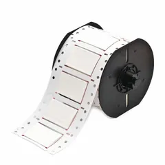 Polyolefin sleeve label roll with white matte finish, sized 3/4 in x 2 in. Designed for wire gauges 0 AWG to 2 AWG and compatible with i3300 printer series. Used for clear wire and cable identification in electrical installations.
