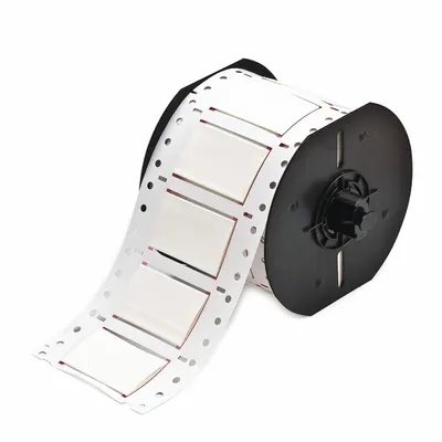 BRADY Sleeve Label: 3/4 in x 2 in, Polyolefin, White (Matte) - Brady Precut Sleeve Label Rolls