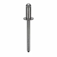 Inch-series domed-head blind rivet with 0.183" diameter, 1 23/32" overall length, and 27/64" body length. Suitable for fastening sheet metal, plastics, and composite materials in industrial assembly and HVAC applications. Supplied in a 250-piece pack