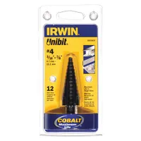 IRWIN Step Drill Bit: 3/16" to 7/8", Black Oxide Cobalt, 3-Flats Shank (MPN 10234cb)