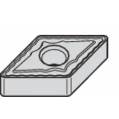 Diamond indexable turning insert with 55° diamond shape, 4.76 mm thickness, and 0.8 mm nose radius. Used for turning, facing, and profiling operations on non-ferrous materials, composites, and abrasive alloys.
