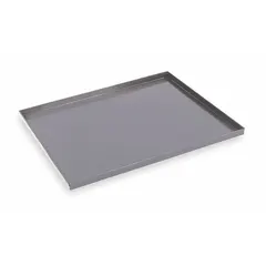 Steel solid tray accessory for rack-style utility carts with metal shelf trays. Powder coated gray finish. Compatible with models PAT-24-4-14-95, PAT-24-6-9-95, PAT-36-4-14-95, and PAT-36-6-9-95. Adds a shelf level for organizing tools or parts in industrial settings.