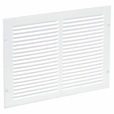 OEM Return Air Grille: Louvered Grille, White, Powder Coated, Steel, 11 3/4 in H - Surface-Mount Grilles