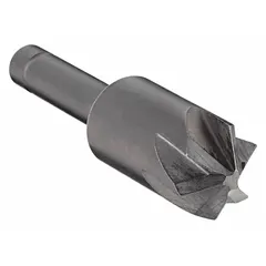 This six-flute countersink with a 120° included angle produces smooth, chatter-free chamfers and countersinks in metal. The cobalt steel construction offers heat resistance for extended tool life. Suitable for use in drill presses and handheld tools, it is commonly employed in machining and fabrication to prepare holes for fasteners.