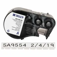 Combined Label and Ribbon Cartridge: 1/2 in, 25 ft, Cryogenic Polyester, Black on White (MPN M4C-500-492)
