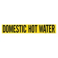 Pipe Marker: Domestic Hot Water, Yellow, Black, Fits 2 1/2 to 7 7/8 in Pipe O.D., 1 Pipe Markers (MPN 7087-1)