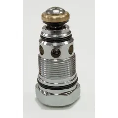 This brass stop assembly is a replacement part for wash fountain mixing valves. It is used to control water flow and temperature in commercial washroom fixtures. Constructed from brass, it is designed for use in ACORN wash fountains.
