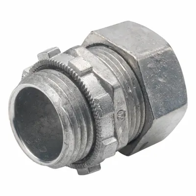 BRIDGEPORT Compression Connector: Zinc, 1/2 in Trade Size - Compression Conduit Couplings