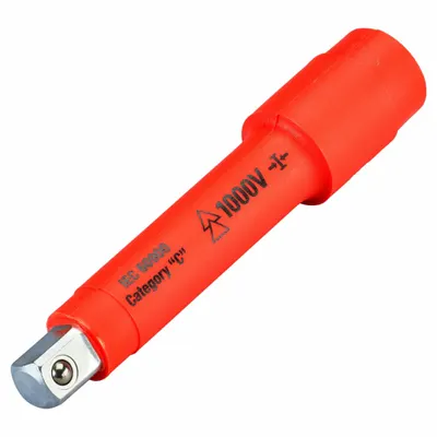ITL Socket Extension: 1/2 in Input Drive Size, 1/2 in Output Drive Size, 5 in Overall Lg - Insulated Hand Socket Extensions