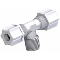 JACO Male Branch Tee: 1/4 in OD x 1/4 in OD x 1/4 in Pipe Size, Nylon, 5 PK (MPN 60-4-4-N-O)