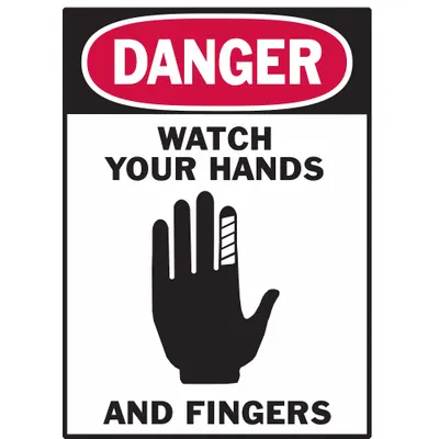 BRADY Danger: Watch Your Hands And Fingers Signs