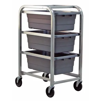QUANTUM STORAGE SYSTEMS Tub Cart: 600 lb, 3 Bins/Tubs, Gray, 27 in L x 19 in W x 41 in H - Lightweight Corrosion-Resistant Vertical Rack-Style Tub Carts