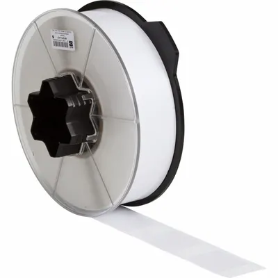 BRADY Wraparound Label: 2 1/2 in x 1 1/2 in, Vinyl, Black on White - Brady Precut Label Roll Cartridges