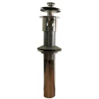 WATCO Sink Drain: Brass, Chrome, 8 in Overall Ht, 2 1/8 in Overall Dia, Slip, 1 1/4 in Pipe Dia (MPN 800-PP-BRS-CP)