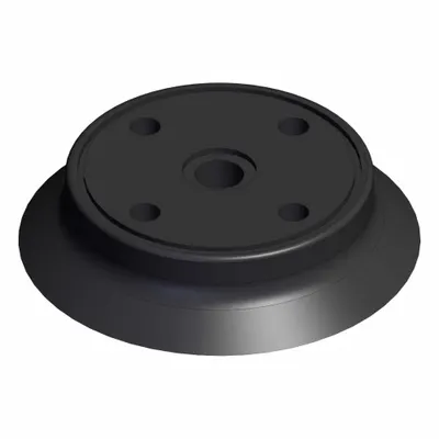 SMC Vacuum Pad: Flat with Ribs, w/o Adapter, 63 mm Pad Dia, Silicone, Black - Flat Type with Ribs Automotive & Industrial Vacuum Pads