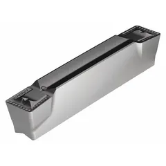 Indexable insert for parting and grooving operations in turning centers and lathes. Designed for precision cutting to create accurate grooves and separate workpieces in general metalworking applications.